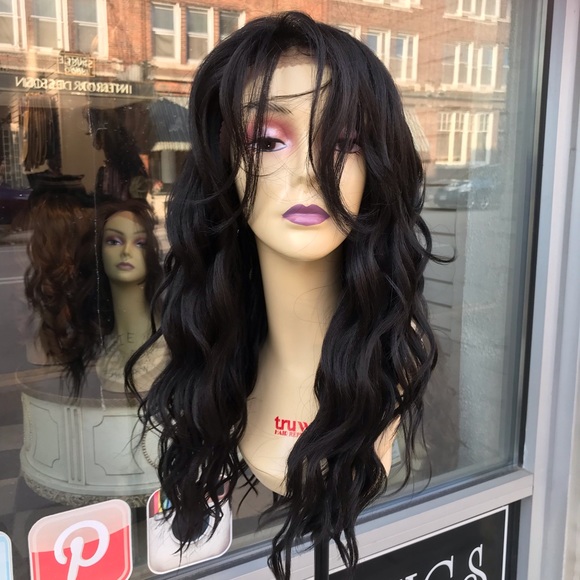 Long dark brown 6X6 freepart Lacefront Wig… main image 5